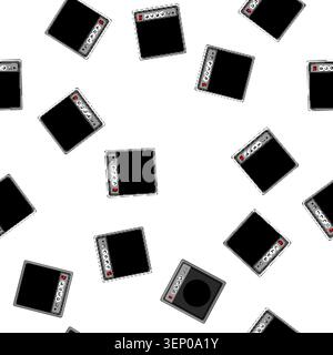 pattern volume guitar amplifier cartoon. volume guitar amplifier sign vector Stock Vector
