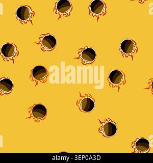 seamless pattern play fire game button cartoon. bar spaceship, robot 2d, planet sun play fire game button sign vector Stock Vector