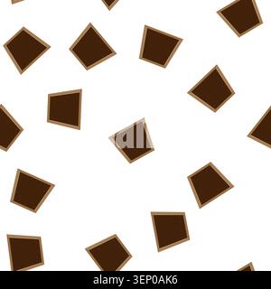 pattern Rectangular brown woven rug with a darker textured center and striped borders, minimalist floor covering for warm, earthy interiors in modern Stock Vector