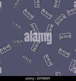 seamless pattern music headphone amp cartoon. music headphone amp sign vector Stock Vector