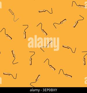seamless pattern Ergonomic orange handled paint roller frame for home renovation and diy painting projects, ideal for interior walls, apartment decora Stock Vector