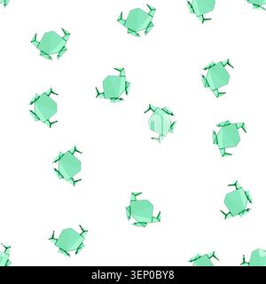 pattern swan origami animals cartoon. fox rabbit, fish turtle, owl cat swan origami animals sign vector Stock Vector