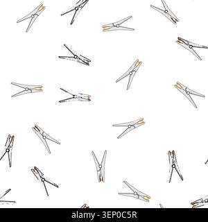 pattern wooden clothespin cartoon. plastic grip, line secure, hold fastener wooden clothespin sign vector Stock Vector