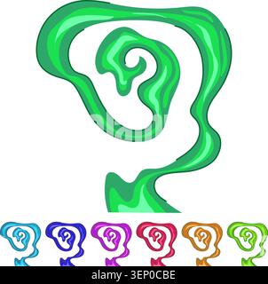 Green swirling cloud representing dangerous toxic gas or vapor, creating a concept of poison, air pollution, bad odor, chemical hazard, and environmen Stock Vector