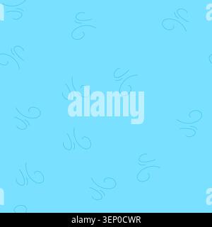 pattern blue abstract wind element creating swirling and flowing lines, representing air movement, breeze, or meteorology in a graphic and seamless ic Stock Vector