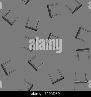 seamless pattern metal folding table cartoon. metal folding table sign vector Stock Vector