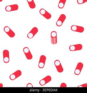 pattern red toggle switch icon demonstrating an off indicator for user interface elements, symbolizing disabled functionality or an inactive setting w Stock Vector