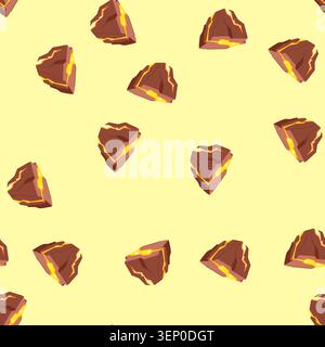 pattern volcano lava platform cartoon. eruption magma, geothermal basalt, flow vent volcano lava platform sign. seamless vector illustration Stock Vector
