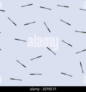 pattern ship viking sword cartoon. legend warrior, warrior battle, norse raid ship viking sword sign. seamless vector illustration Stock Vector