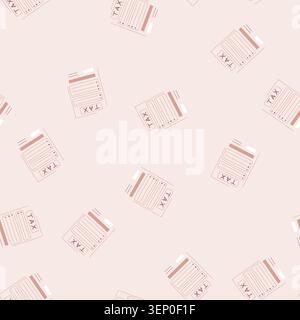pattern account tax form cartoon. calculator bill, finance payment, invoice bank account tax form sign. seamless vector illustration Stock Vector