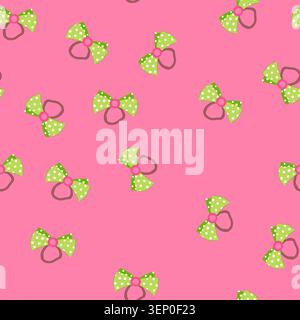 pattern bow hair scrunchies cartoon. bow hair scrunchies sign. seamless vector illustration Stock Vector
