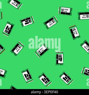seamless pattern device ssd storage cartoon. drive disk, equipment device ssd storage sign vector Stock Vector