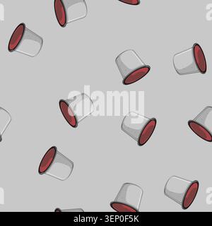 seamless pattern drink capsule coffee cartoon. drink capsule coffee sign vector Stock Vector