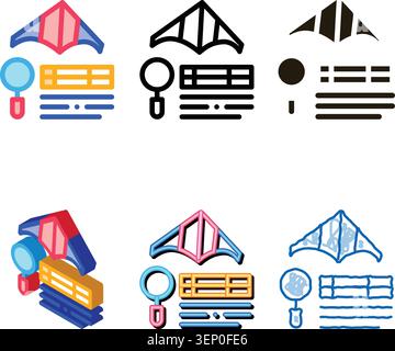 kite flight research icon vector. clean kite flight research sign. color symbol Stock Vector