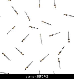 pattern Dagger featuring a sharp blade and an hourglass shaped handle, representing concepts of weapon, danger, and self defense in a simplified carto Stock Vector