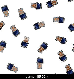 pattern scan car diagnostic scanner cartoon. computer vehicle, check system, code reader scan car diagnostic scanner sign vector Stock Vector