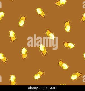 seamless pattern muzzle gun flash cartoon. smoke effect, explosion bomb, fire shooting muzzle gun flash sign vector Stock Vector