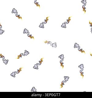 pattern jet rocket launch smoke cartoon. ship take, space stastronaut, stream spaceship jet rocket launch smoke sign vector Stock Vector