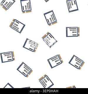 pattern solid ssd storage cartoon. technology hardware, memory device solid ssd storage sign vector Stock Vector