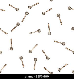 pattern hive honey dipper stick cartoon. beeswax nectar, pollen propolis, queen worker hive honey dipper stick sign vector Stock Vector