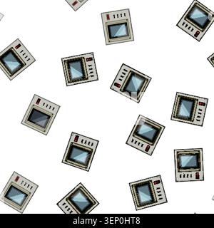 pattern steel retro control panel cartoon. plastic bamboo, small mini, round square steel retro control panel sign vector Stock Vector