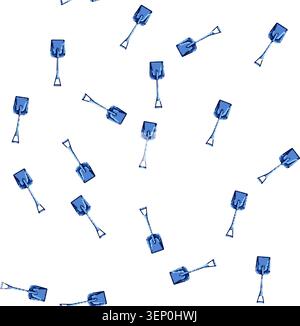 pattern storm snow shovel cartoon. ice clean, weather season, frozen man storm snow shovel sign vector Stock Vector