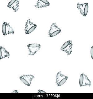 pattern weather tornado cartoon. storm nature, danger twister, dark funnel weather tornado sign vector Stock Vector
