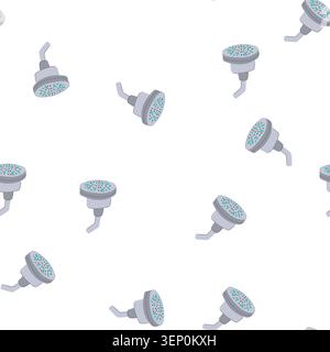 pattern spray shower head cartoon. falling drop, rain pipe, silver metal spray shower head sign. seamless symbol vector illustration Stock Vector