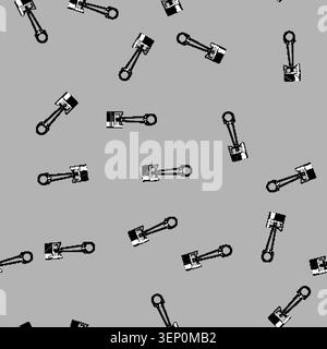 seamless pattern Engine piston and connecting rod assembly showing internal combustion mechanism, automotive component and mechanical engineering deta Stock Vector