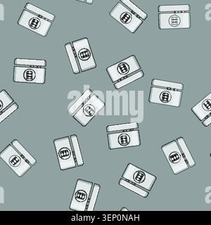 seamless pattern Window lock mechanism ensuring home protection and preventing unauthorized access, highlighting concepts of privacy, defense, and saf Stock Vector