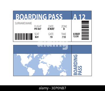 Boarding pass template. Vector illustration Stock Vector