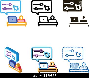 desktop movie maker icon vector. variations desktop movie maker sign. color symbol Stock Vector