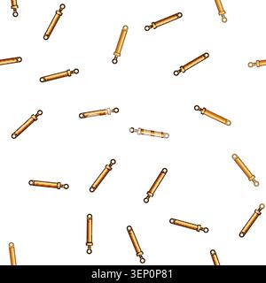 pattern Hydraulic cylinder, a vital component, generating linear force and motion for heavy machinery and industrial applications, symbolizing power a Stock Vector