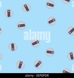 pattern hand robot vacuum cleaner cartoon. hoover function, banner assistant, automated smartphone hand robot vacuum cleaner sign. seamless vector ill Stock Vector
