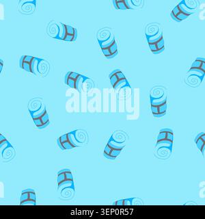 pattern outdoor sleeping pad cartoon. equipment tourism, travel sleep outdoor sleeping pad sign. seamless vector illustration Stock Vector