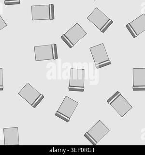 seamless pattern Wall mounted gray mailbox illustration on white background, clean vector icon for postal service, mail delivery and correspondence, e Stock Vector