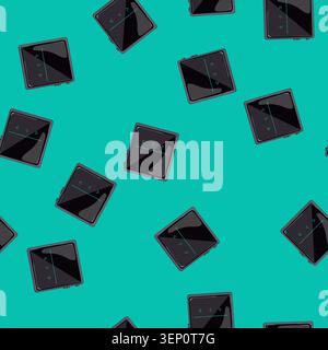 seamless pattern portable hifi mp3 player cartoon. portable hifi mp3 player sign vector Stock Vector