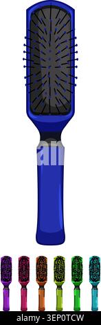 fashion hair brush cartoon. fashion hair brush sign colorful illustration Stock Vector