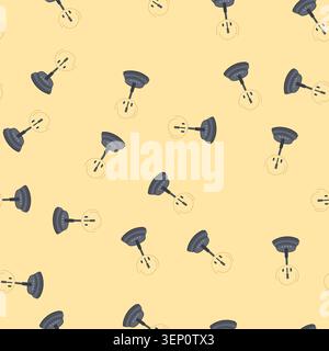 pattern tripod light ring cartoon. line blue, phone stand, round selfie tripod light ring sign. seamless vector illustration Stock Vector