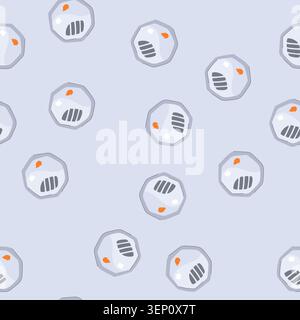 pattern ceiling smoke detector cartoon. system monoxide, flame emergency, protection alert ceiling smoke detector sign. seamless vector illustration Stock Vector
