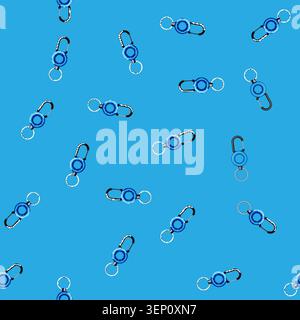 seamless pattern fob key ring clip cartoon. loop buckle, fastener snap, attachment connector fob key ring clip sign vector Stock Vector