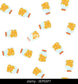 pattern moneybox coin jar cartoon. hand business, gold financial, growth deposit moneybox coin jar sign. seamless symbol vector illustration Stock Vector