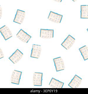 pattern accessibility braille textbook cartoon. literacy education, tactile reading, blindness inclusion accessibility braille textbook sign. seamless Stock Vector