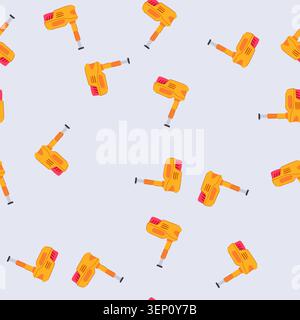 pattern yellow and orange car jack tool, a vital equipment for automotive repair and maintenance, lifting vehicles and changing tires, illustrating se Stock Vector