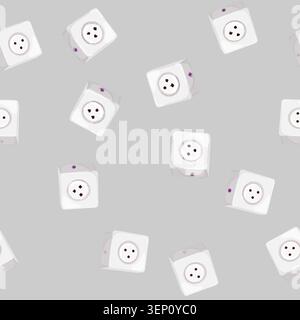 seamless pattern energy smar plug cartoon. energy smar plug sign vector Stock Vector