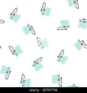 pattern volume spirometer cartoon. measurement respiratory, test airflow, pulmonary health volume spirometer sign. seamless symbol vector illustration Stock Vector