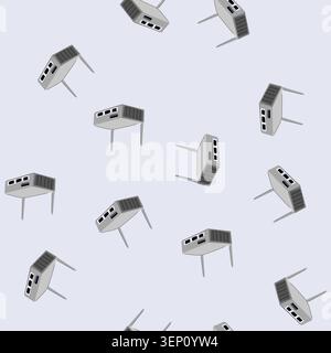 pattern small travel router cartoon. lightweight convenient, mobile technology, access on small travel router sign. seamless vector illustration Stock Vector