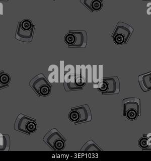 seamless pattern equipment table web camera cartoon. digital technology, photo focus equipment table web camera sign vector Stock Vector