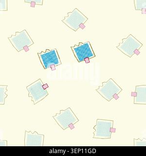 seamless pattern to pinned torn paper notes cartoon. do important, reminder memory, idea thought to pinned torn paper notes sign vector Stock Vector