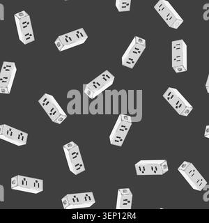 seamless pattern technology smar plug cartoon. technology smar plug sign vector Stock Vector